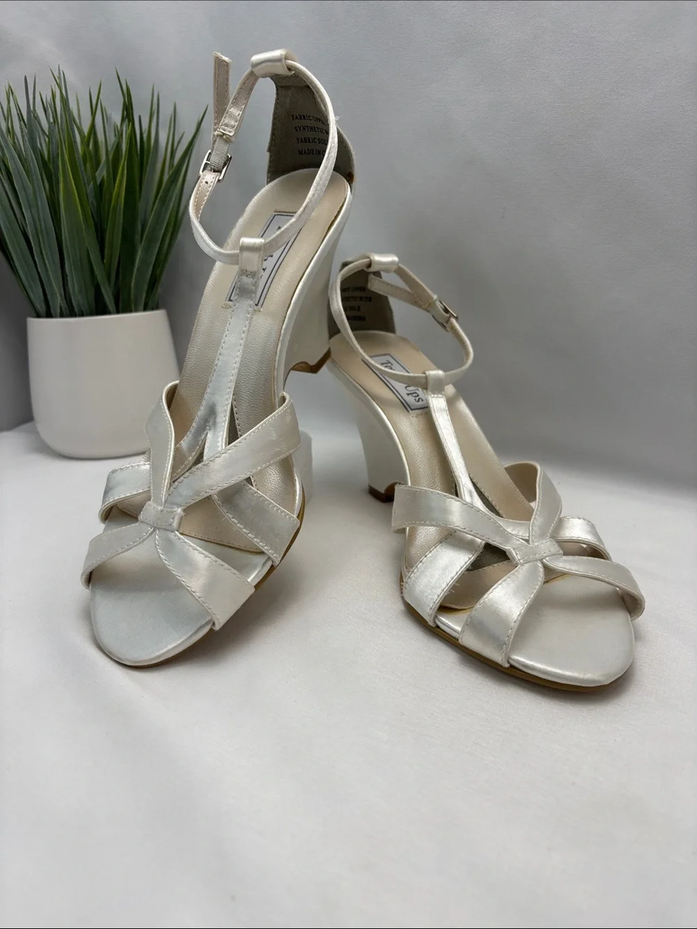 Touch Ups Ivory Satin Wedge Sandals